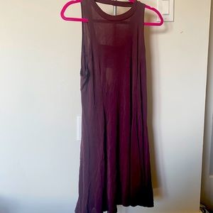High neck open back size large dark purple midi dress